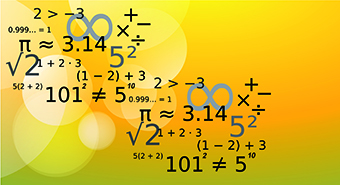 Math Symbol with yellow bubbles
