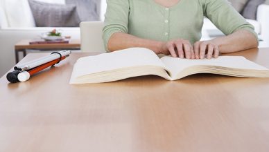 Reading braille book