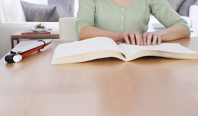 Reading braille book